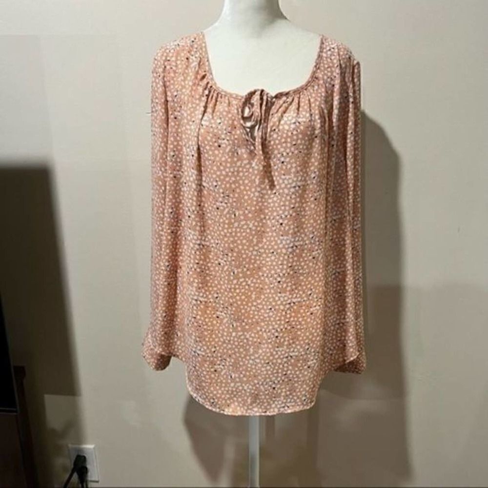 gibson Pink Polkadot longsleeve blouse XL